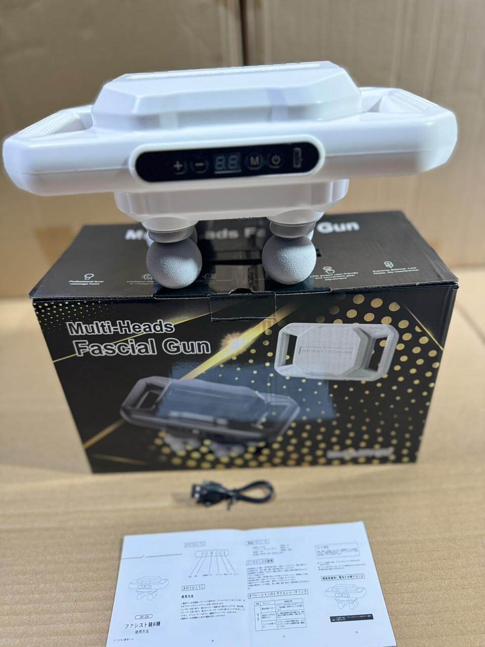 6-Head Fascia Massage Gun | Deep Tissue Muscle Relief for Back & Body