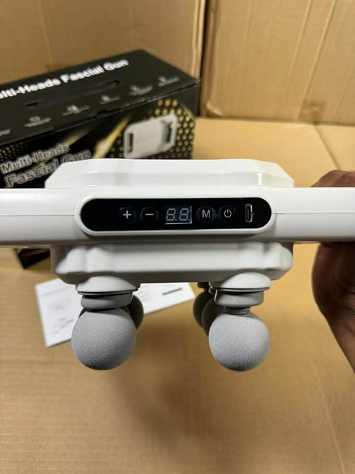 6-Head Fascia Massage Gun | Deep Tissue Muscle Relief for Back & Body