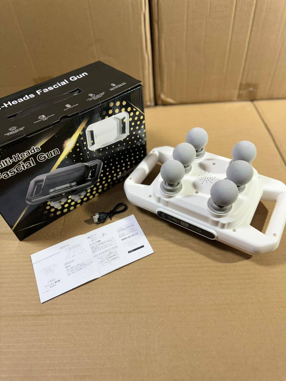 6-Head Fascia Massage Gun | Deep Tissue Muscle Relief for Back & Body