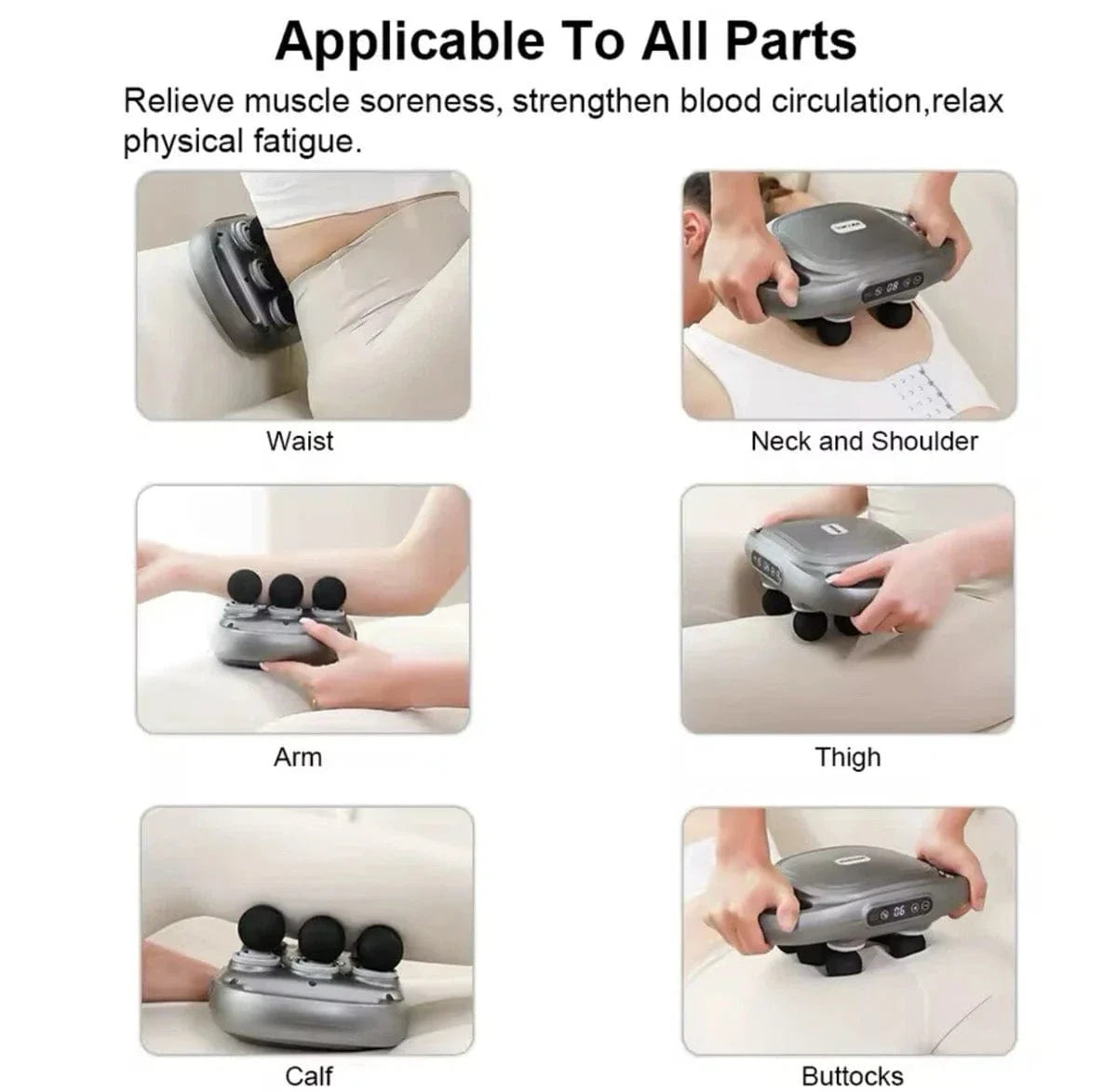 6-Head Fascia Massage Gun | Deep Tissue Muscle Relief for Back & Body