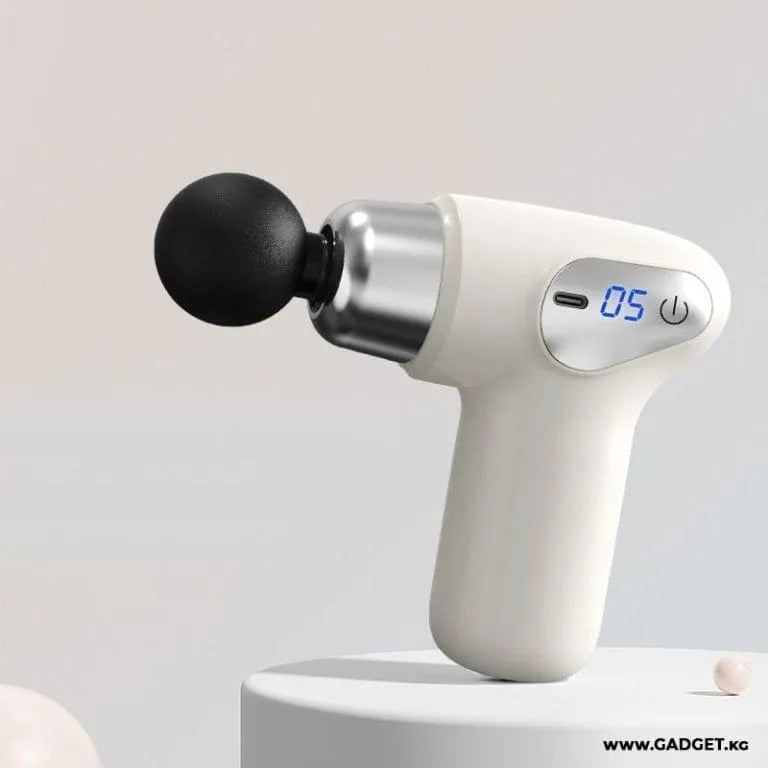 Compact Muscle Massage Gun | Deep Tissue Percussion Massager (4 Heads)