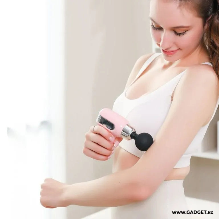 Compact Muscle Massage Gun | Deep Tissue Percussion Massager (4 Heads)