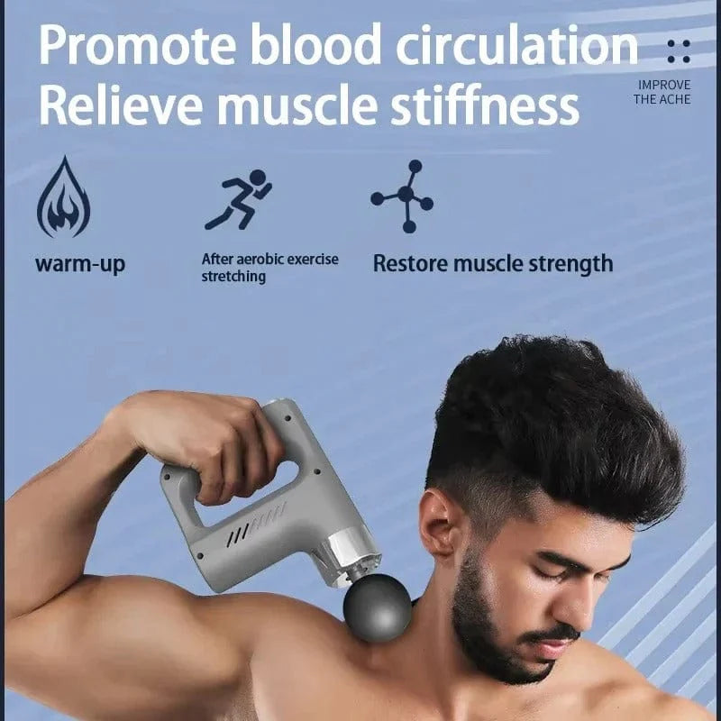 Mini Deep Tissue Massage Gun | Portable Fascia Relief Tool (4 Heads)