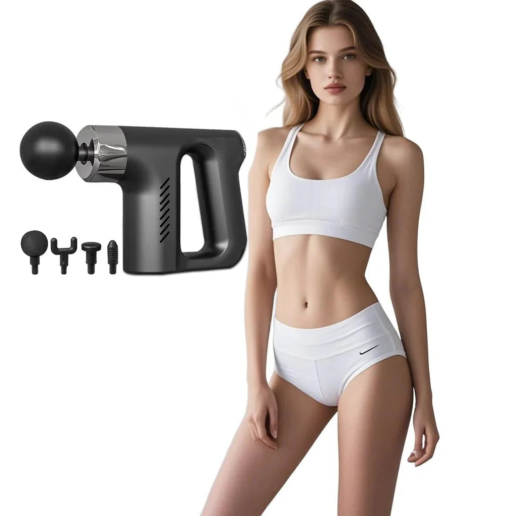 Mini Deep Tissue Massage Gun | Portable Fascia Relief Tool (4 Heads)