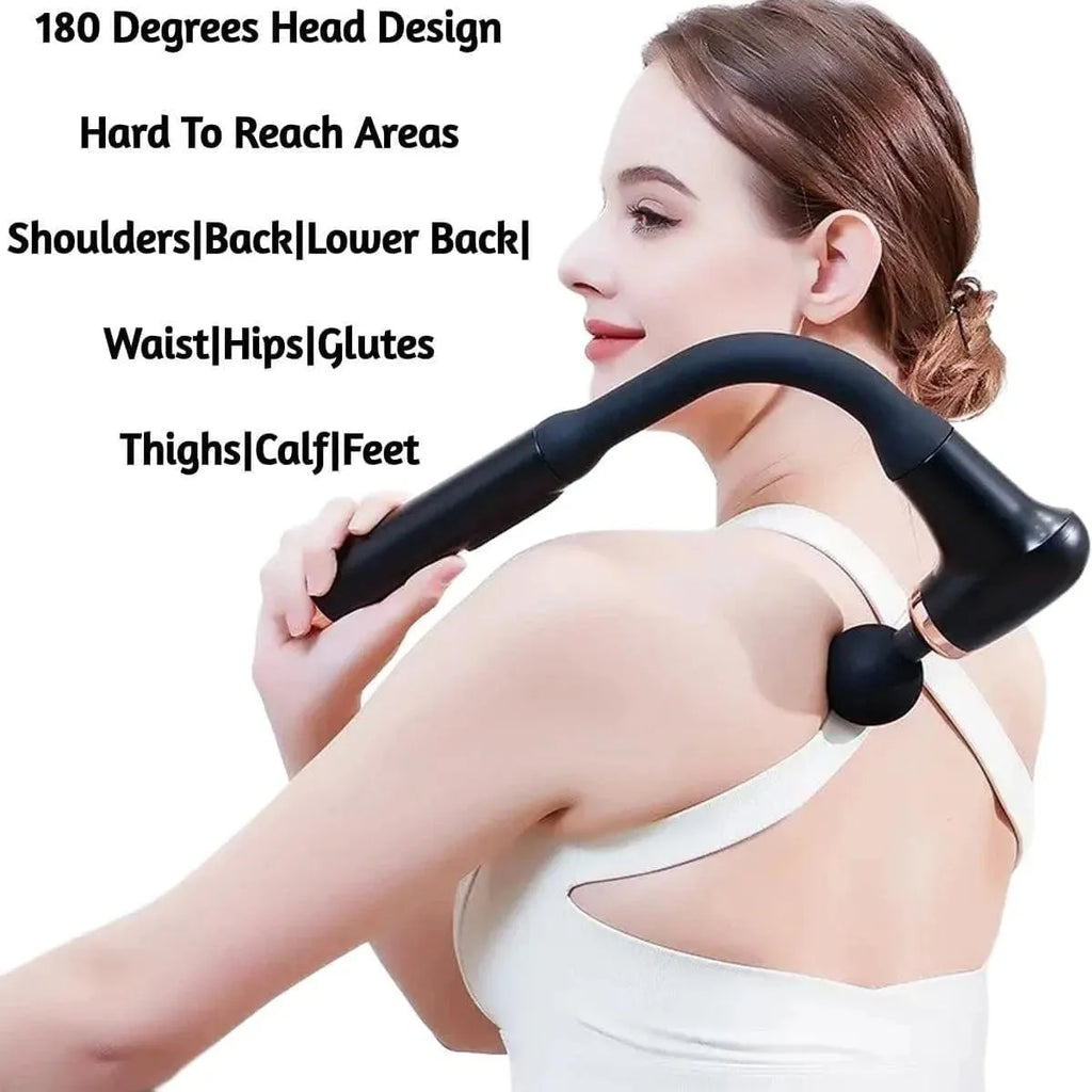 Deep Tissue Massage Gun | Extended Reach for Back, Neck & Shoulders