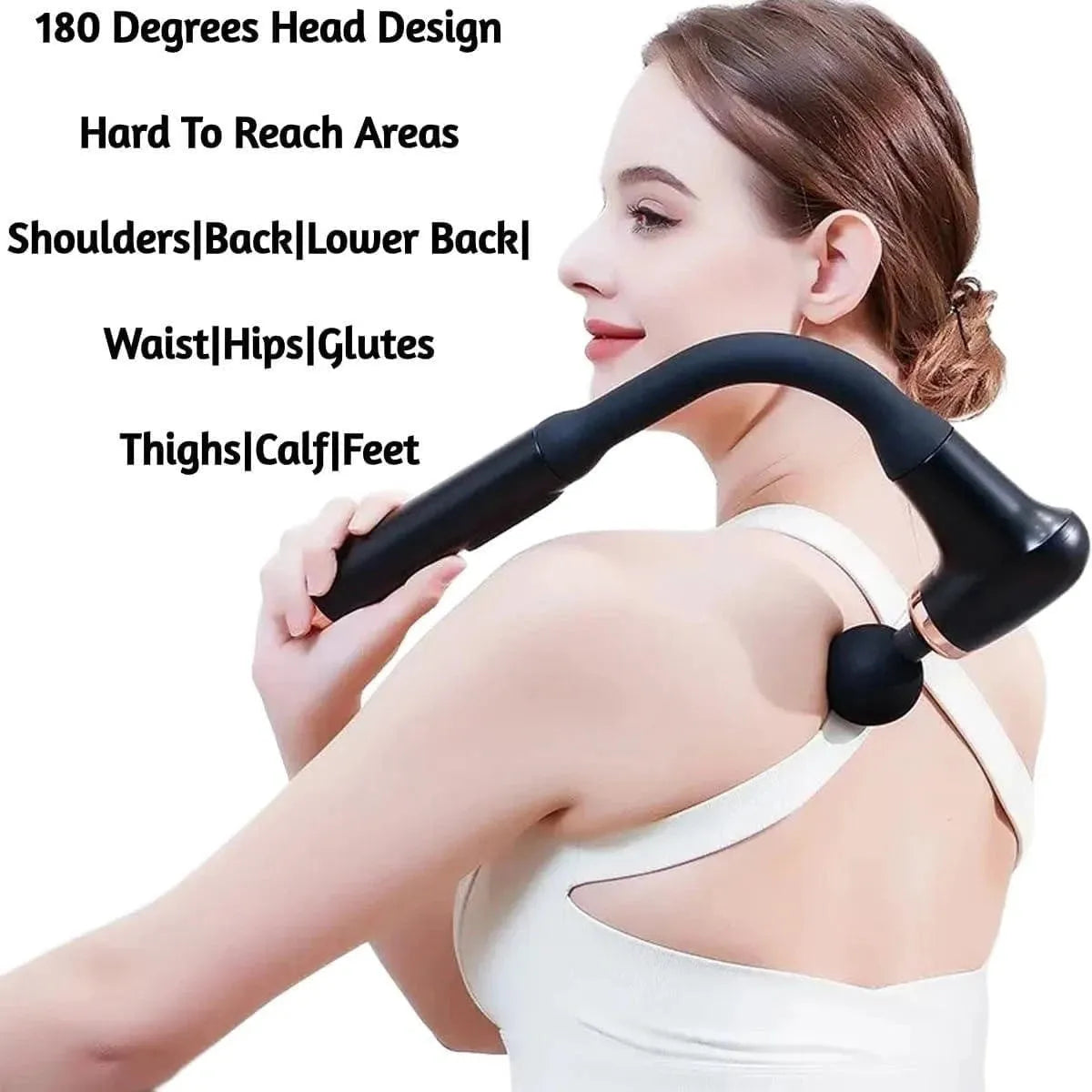 Deep Tissue Massage Gun | Extended Reach for Back, Neck & Shoulders