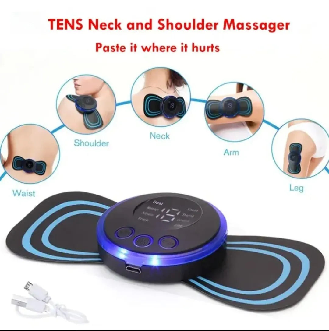 Electric EMS Mini Neck Massager | Portable Butterfly Pain Relief Patch