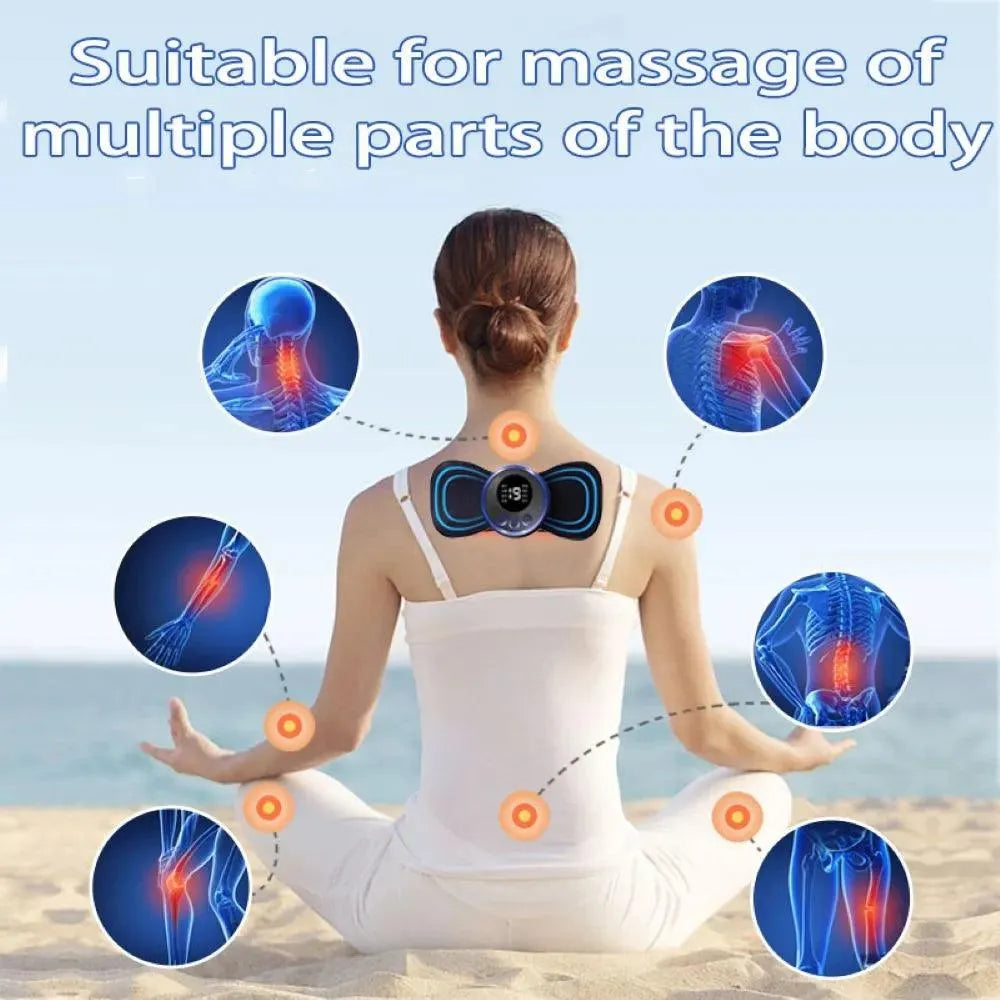 Electric EMS Mini Neck Massager | Portable Butterfly Pain Relief Patch