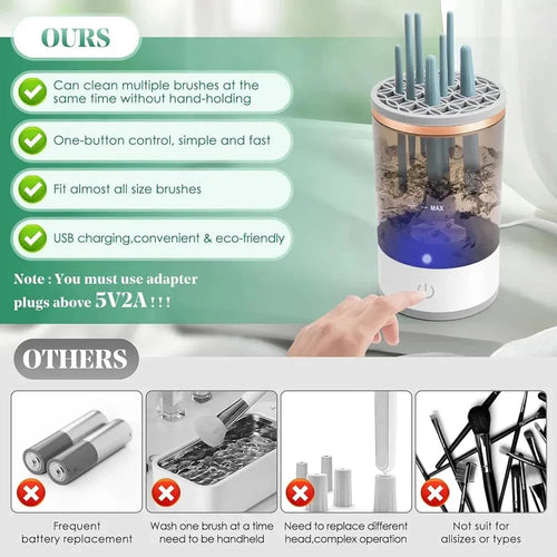 Automatic Electric Makeup Brush Cleaner & Dryer | Instant Wash Tool