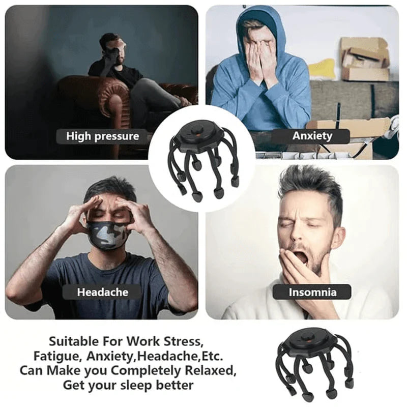 Electric Octopus Scalp Massager | Hands-Free Vibration Head Scratcher