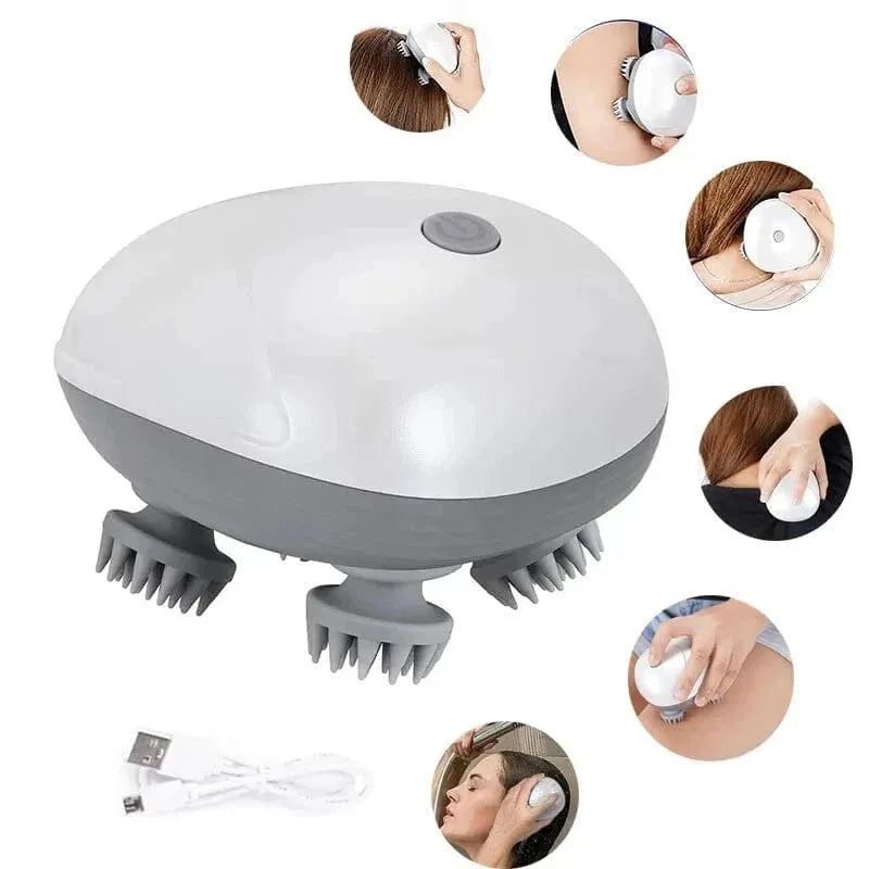 Electric Scalp Massager | Waterproof Head Scratcher for Hair Growth & Stress