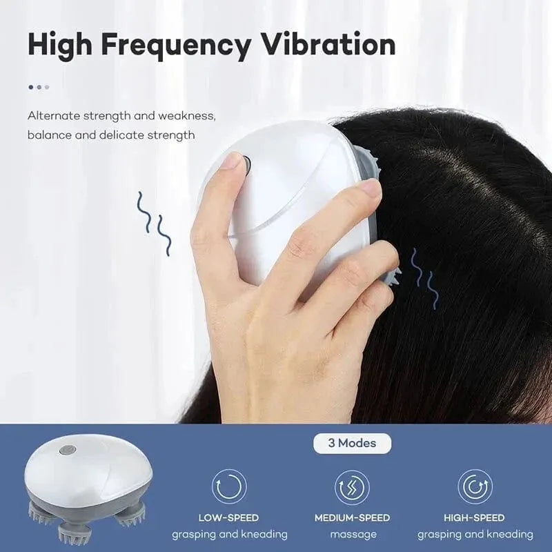 Electric Scalp Massager | Waterproof Head Scratcher for Hair Growth & Stress