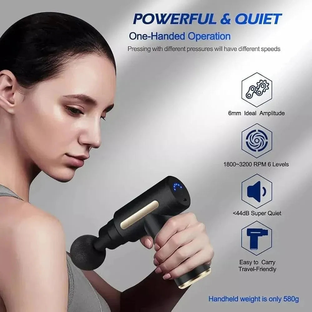 Mini Massage Gun | Portable Deep Tissue Percussion Massager (6 Speeds)