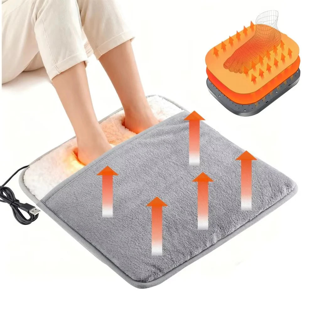 USB Electric Foot Warmer | Plush Heated Mat for Winter Comfort