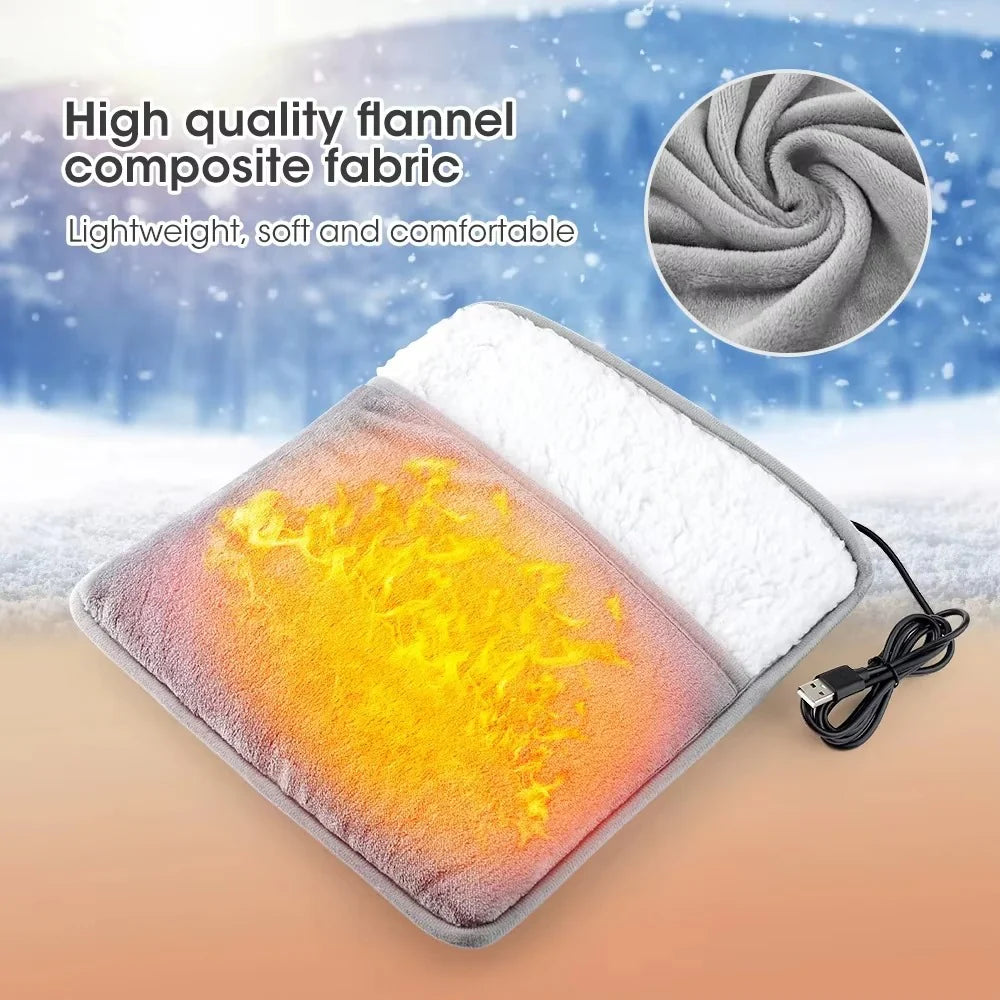 USB Electric Foot Warmer | Plush Heated Mat for Winter Comfort
